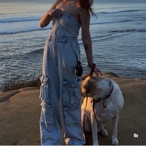 NWT WeWoreWhat Corset Cargo Jumpsuit Size 0